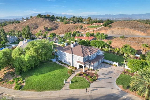 bird's eye view featuring a mountain view