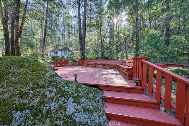 view of wooden deck