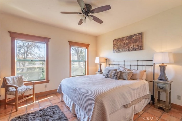 bedroom featuring ceiling fan