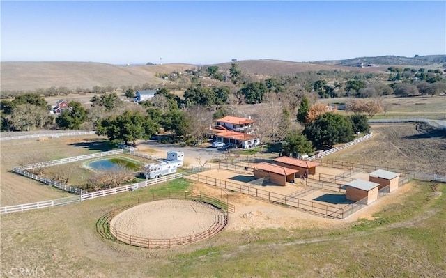 drone / aerial view with a rural view