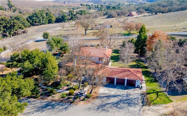 bird's eye view featuring a rural view