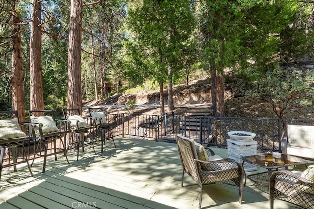 view of wooden deck