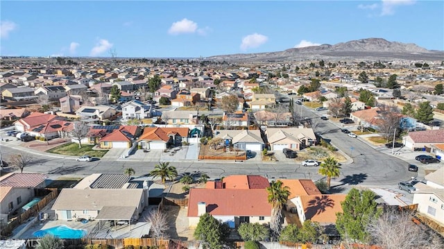 aerial view with a mountain view