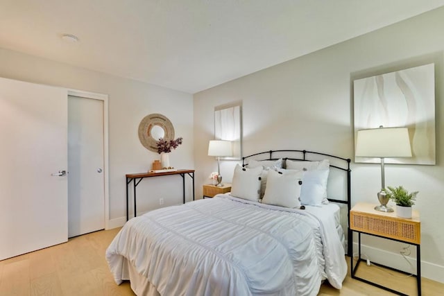 bedroom featuring light hardwood / wood-style floors