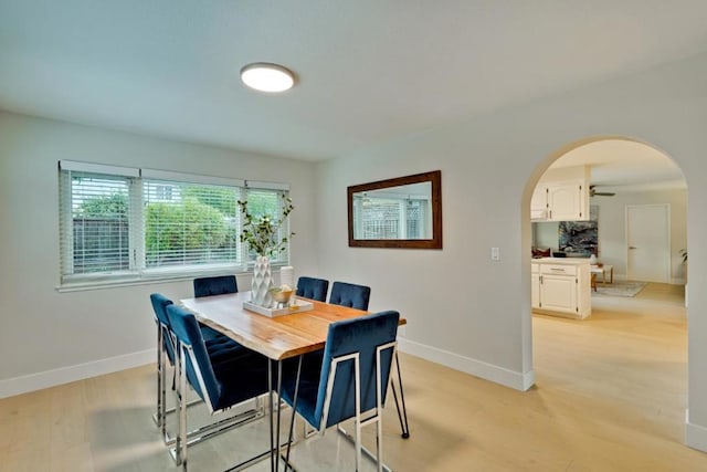 dining room featuring light hardwood / wood-style floors