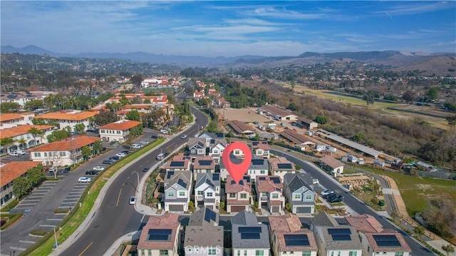 aerial view featuring a mountain view