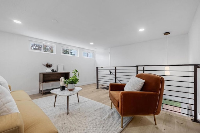 living room featuring light hardwood / wood-style flooring