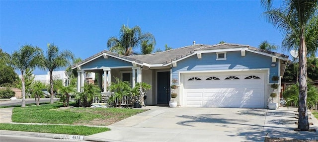 view of front of house with a garage