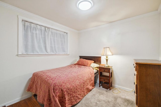 bedroom with ornamental molding