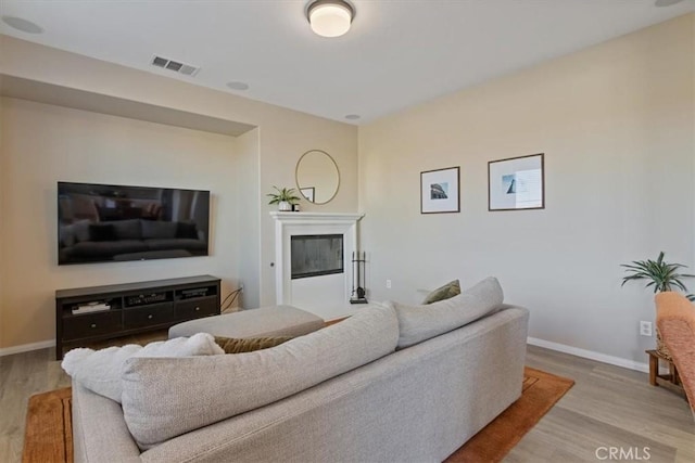 living room featuring light hardwood / wood-style flooring