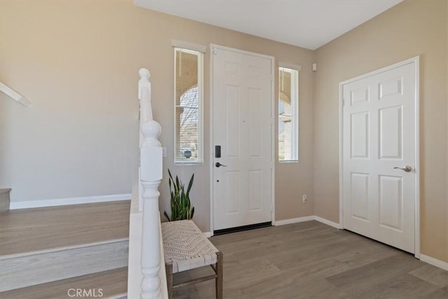 foyer featuring light hardwood / wood-style floors