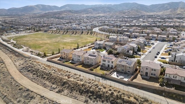 bird's eye view with a mountain view