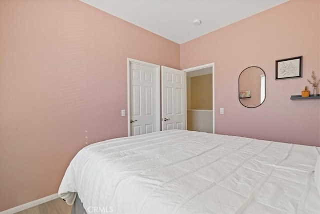 bedroom featuring light hardwood / wood-style flooring