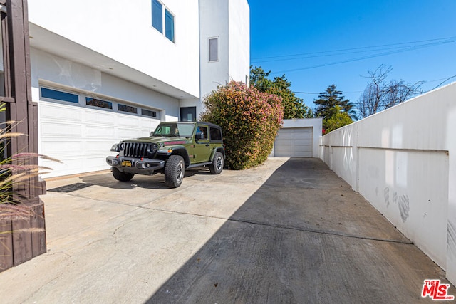 view of garage