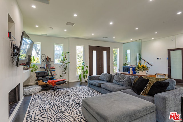 living room featuring hardwood / wood-style flooring