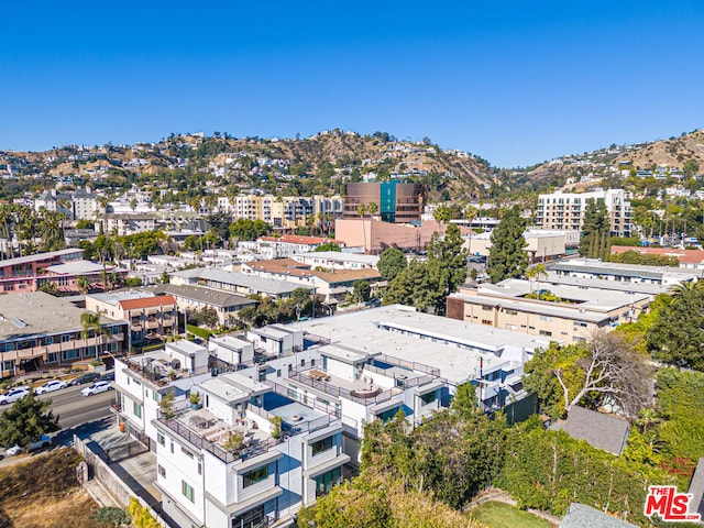 drone / aerial view with a mountain view