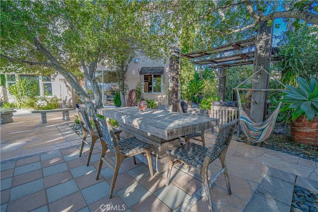 view of patio with a pergola