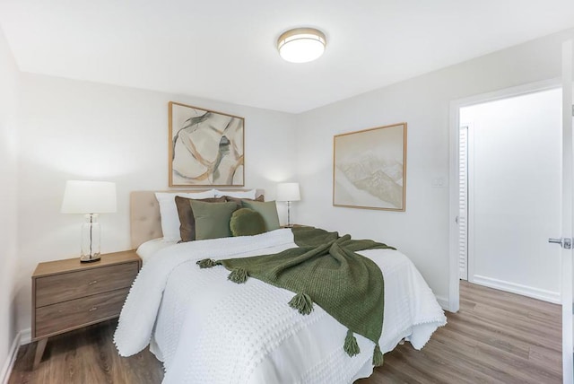 bedroom featuring wood-type flooring