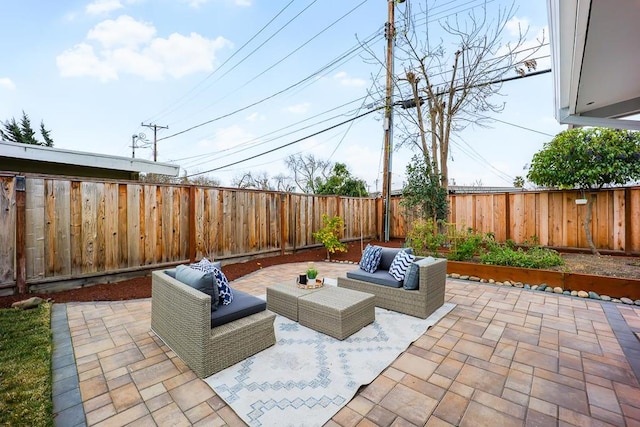 view of patio featuring outdoor lounge area