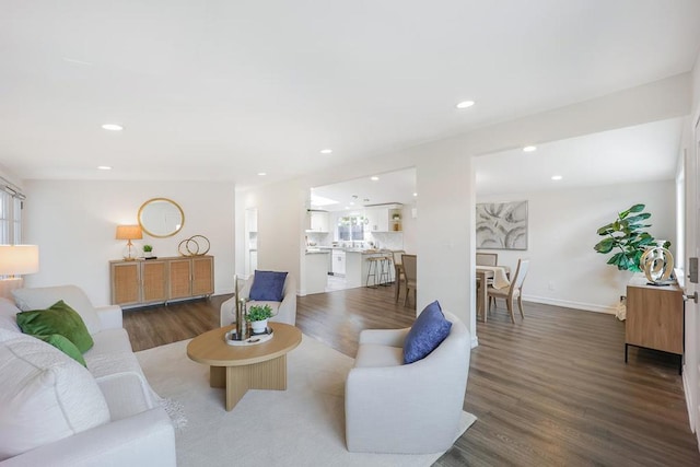 living room featuring hardwood / wood-style flooring