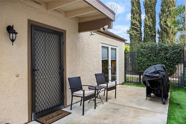 view of patio / terrace with a grill