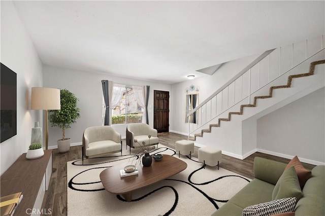 living room featuring hardwood / wood-style flooring