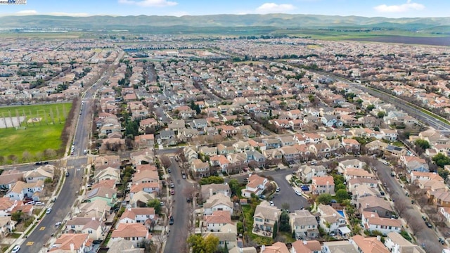 bird's eye view featuring a mountain view