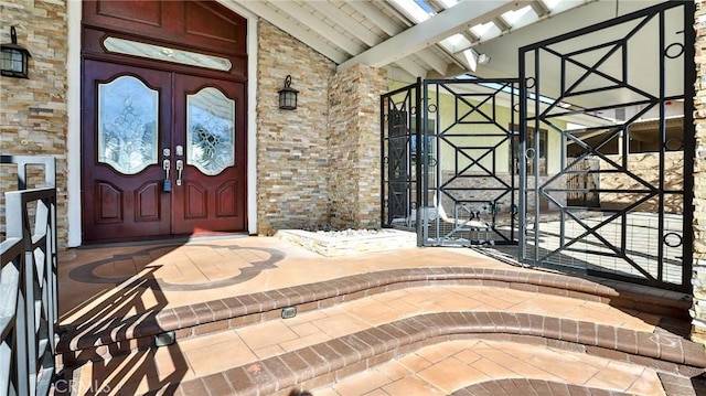 entrance to property with french doors