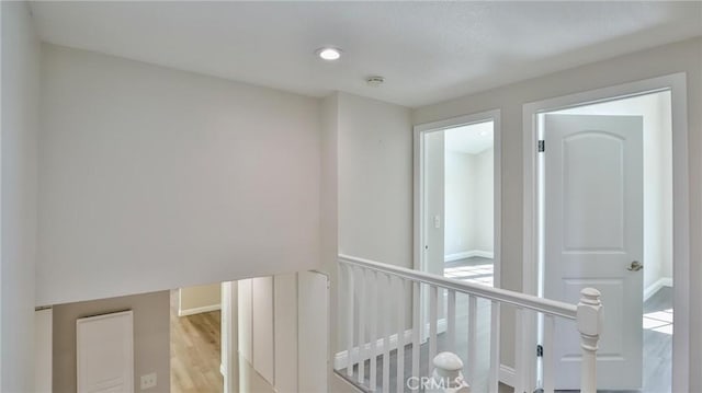 hall featuring light wood-type flooring