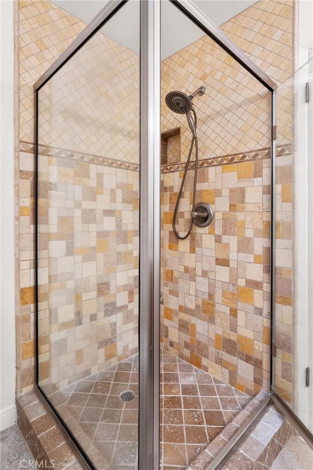 bathroom featuring walk in shower