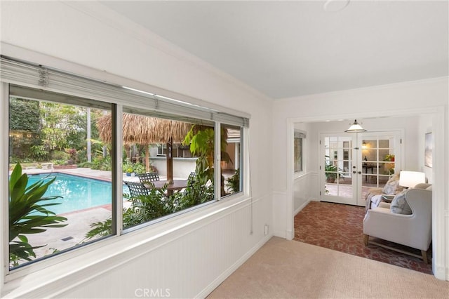 sunroom with french doors