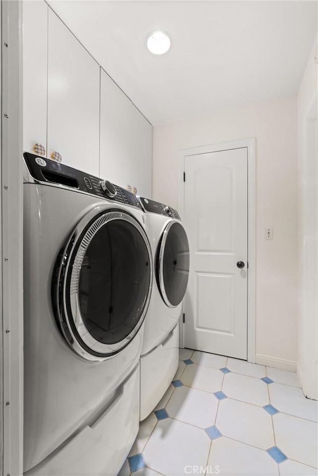 washroom with washing machine and clothes dryer