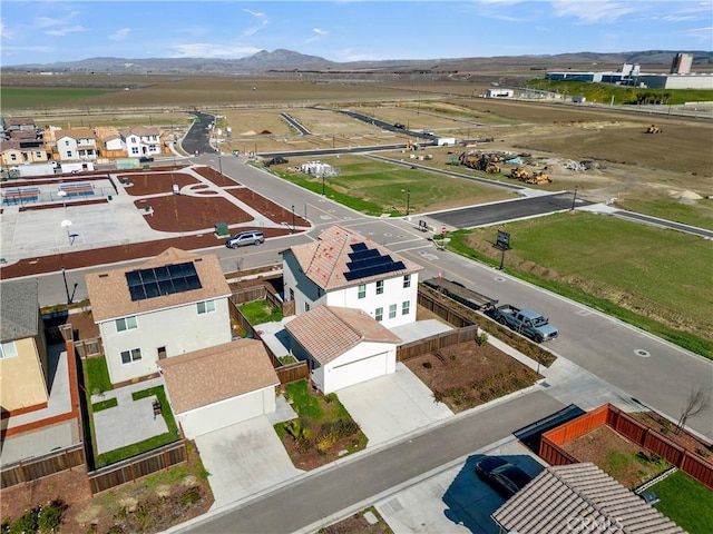 aerial view with a mountain view