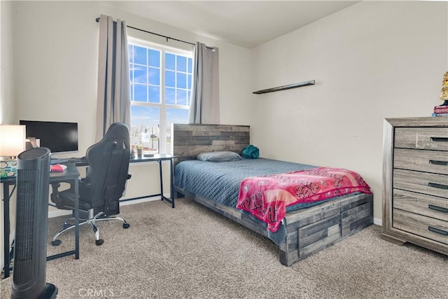 bedroom featuring carpet