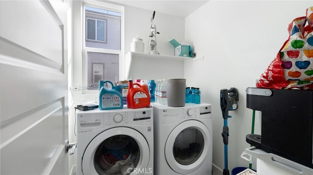 laundry area featuring washer and dryer