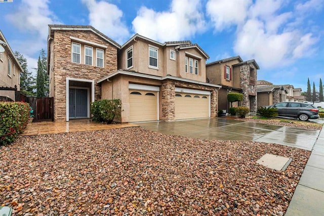 view of front of home with a garage