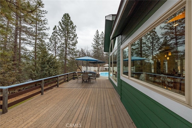 view of wooden deck