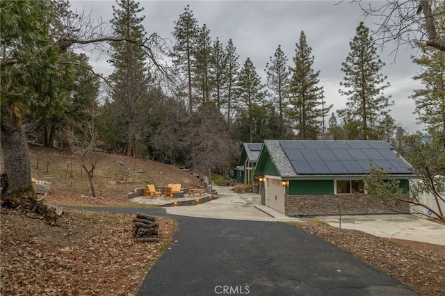 exterior space featuring solar panels