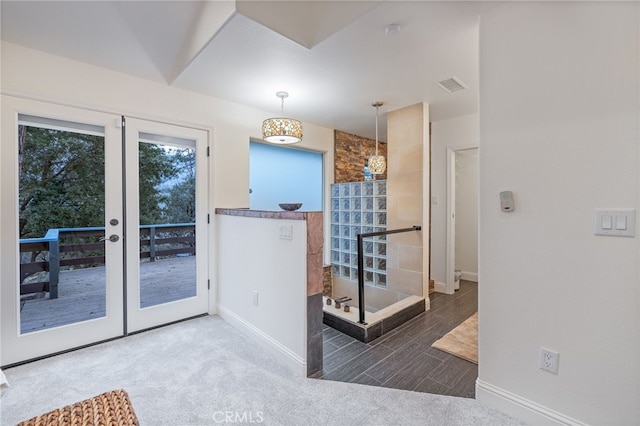 interior space featuring french doors