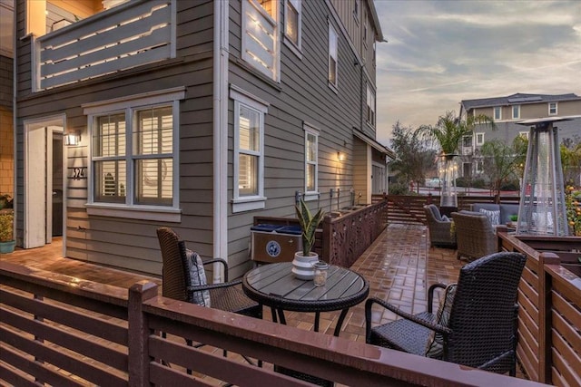 exterior space featuring an outdoor living space and a patio