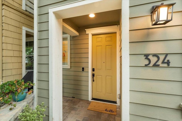 view of doorway to property