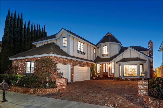 view of front of house with a garage