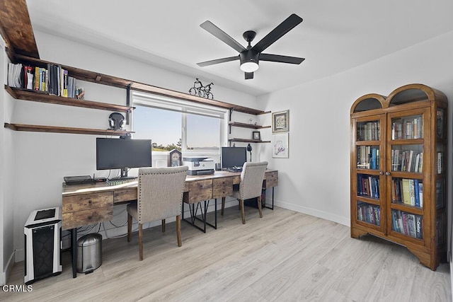 542 San Clemente Way, Camarillo, CA 93010 - home office with wood finished floors and ceiling fan