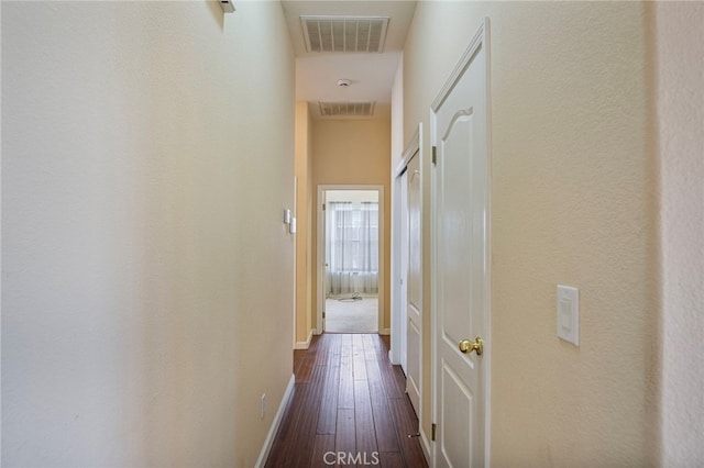 hall featuring dark hardwood / wood-style flooring