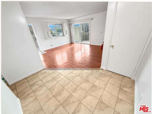 empty room featuring light wood-type flooring