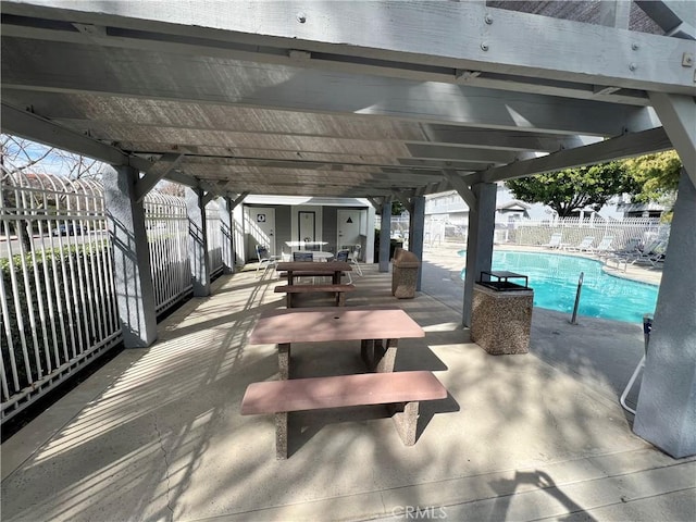 view of patio / terrace with a community pool