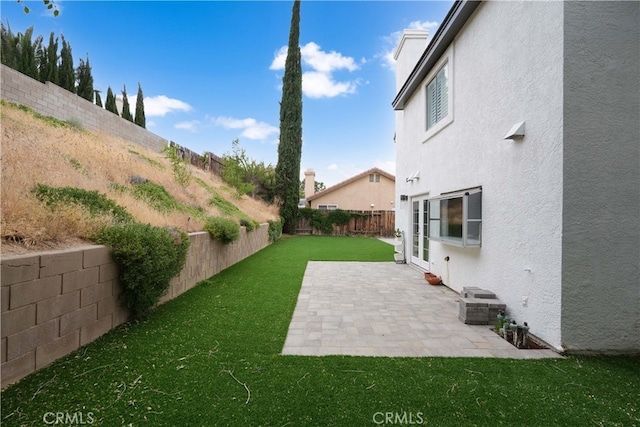 view of yard with a patio area