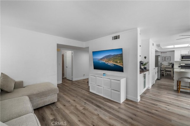 living room with hardwood / wood-style flooring