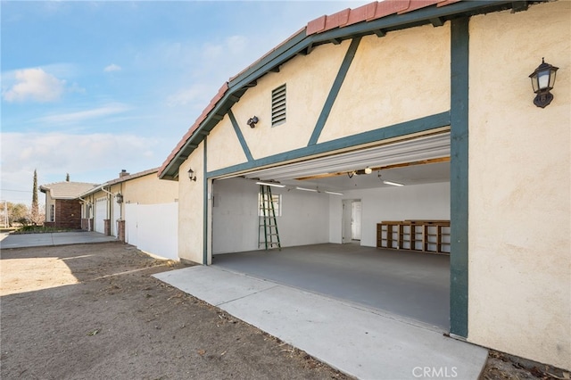 view of garage