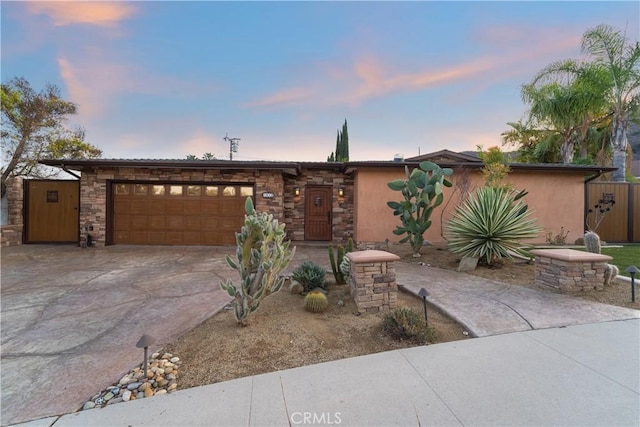 view of front of home featuring a garage